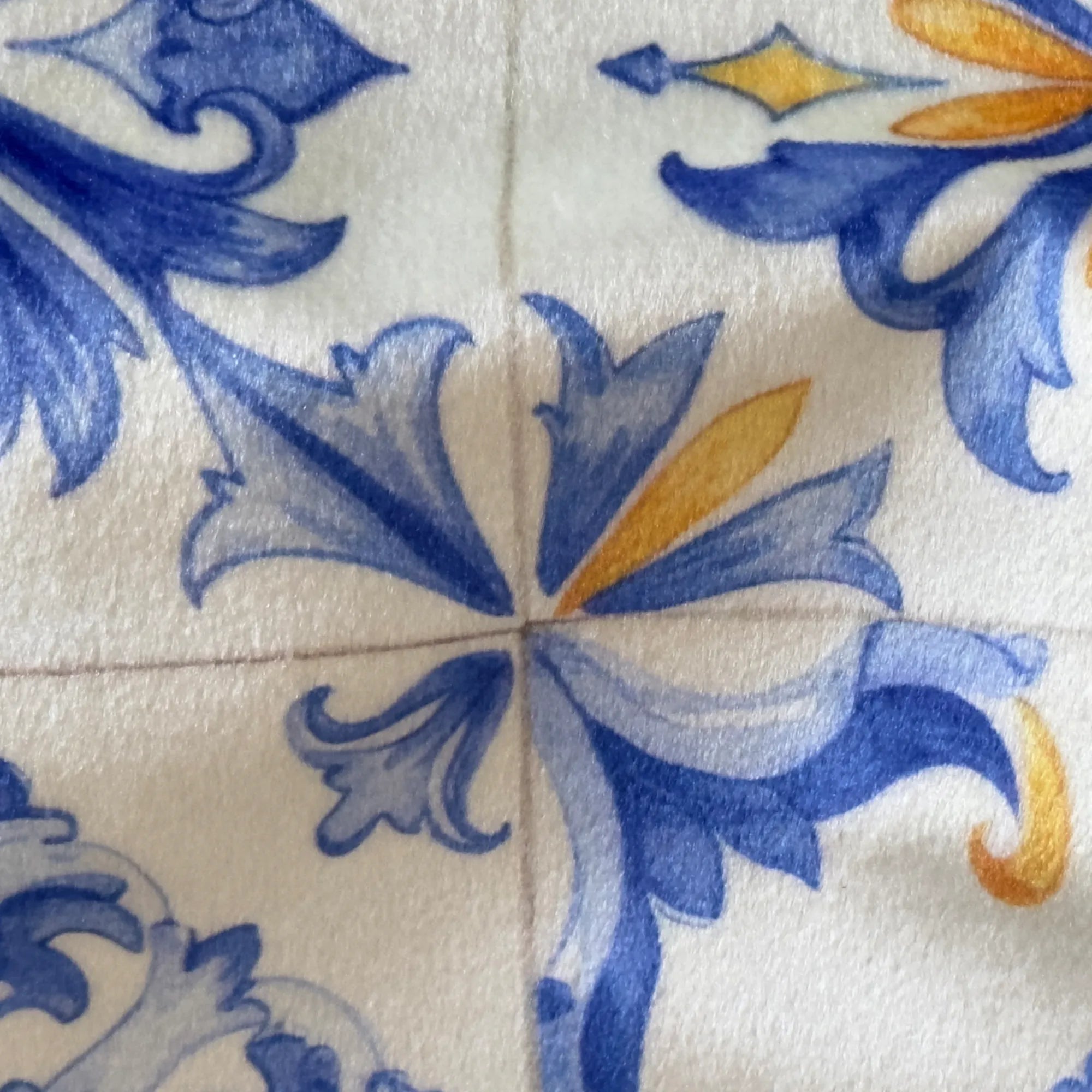Azzurro Tile Motif Mediterranean Throw Pillow