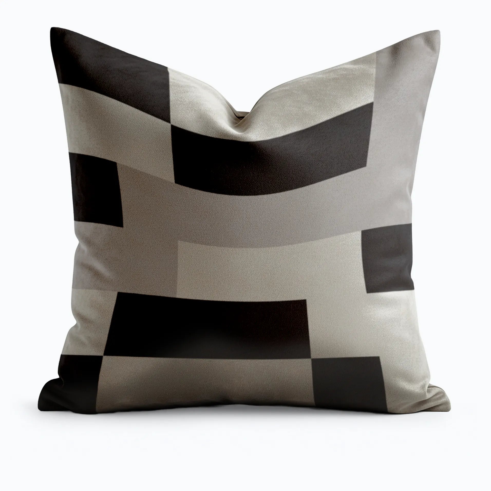 Monochrome Grid Throw Pillow