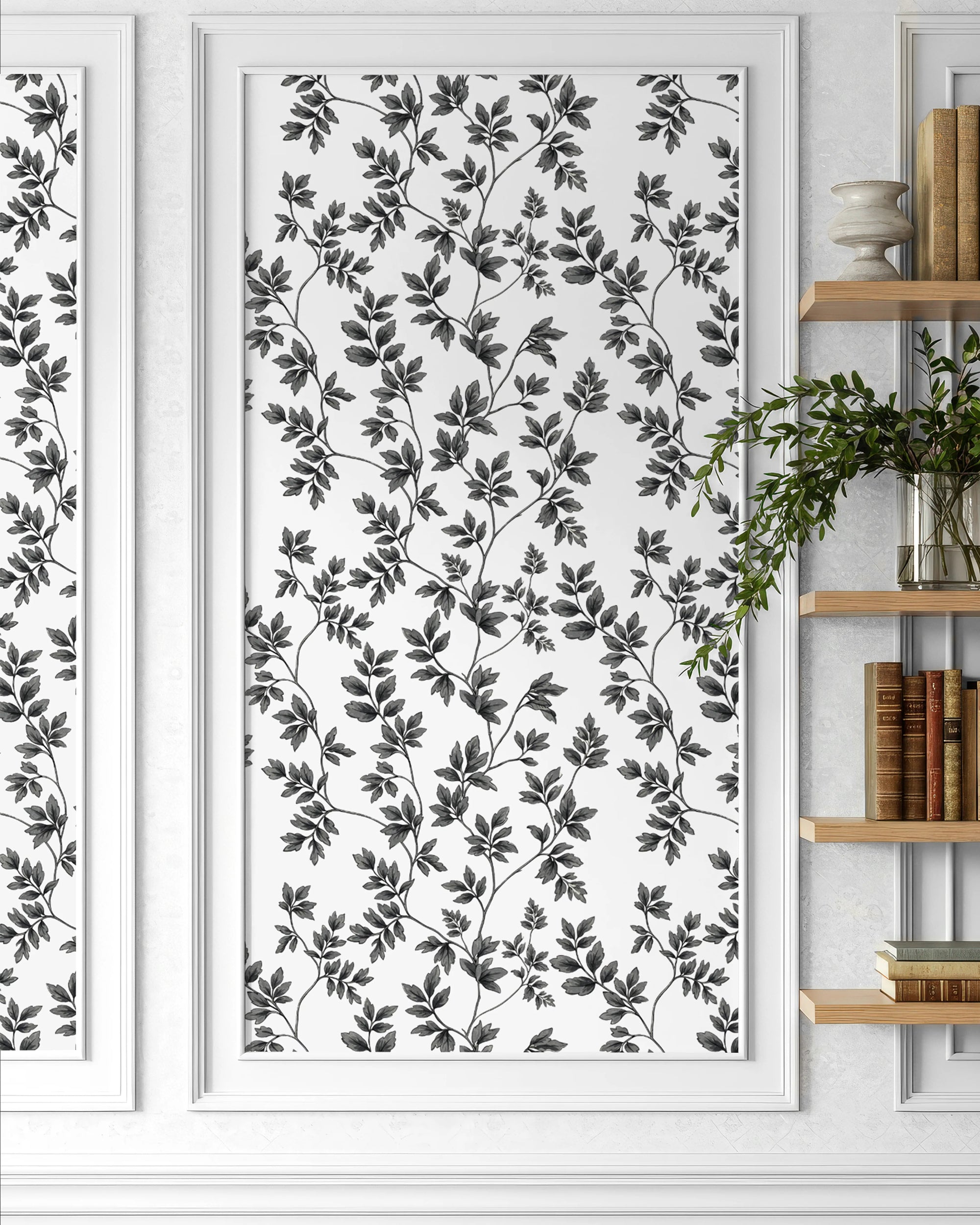 Midnight Ivy Monochrome Wallpaper
