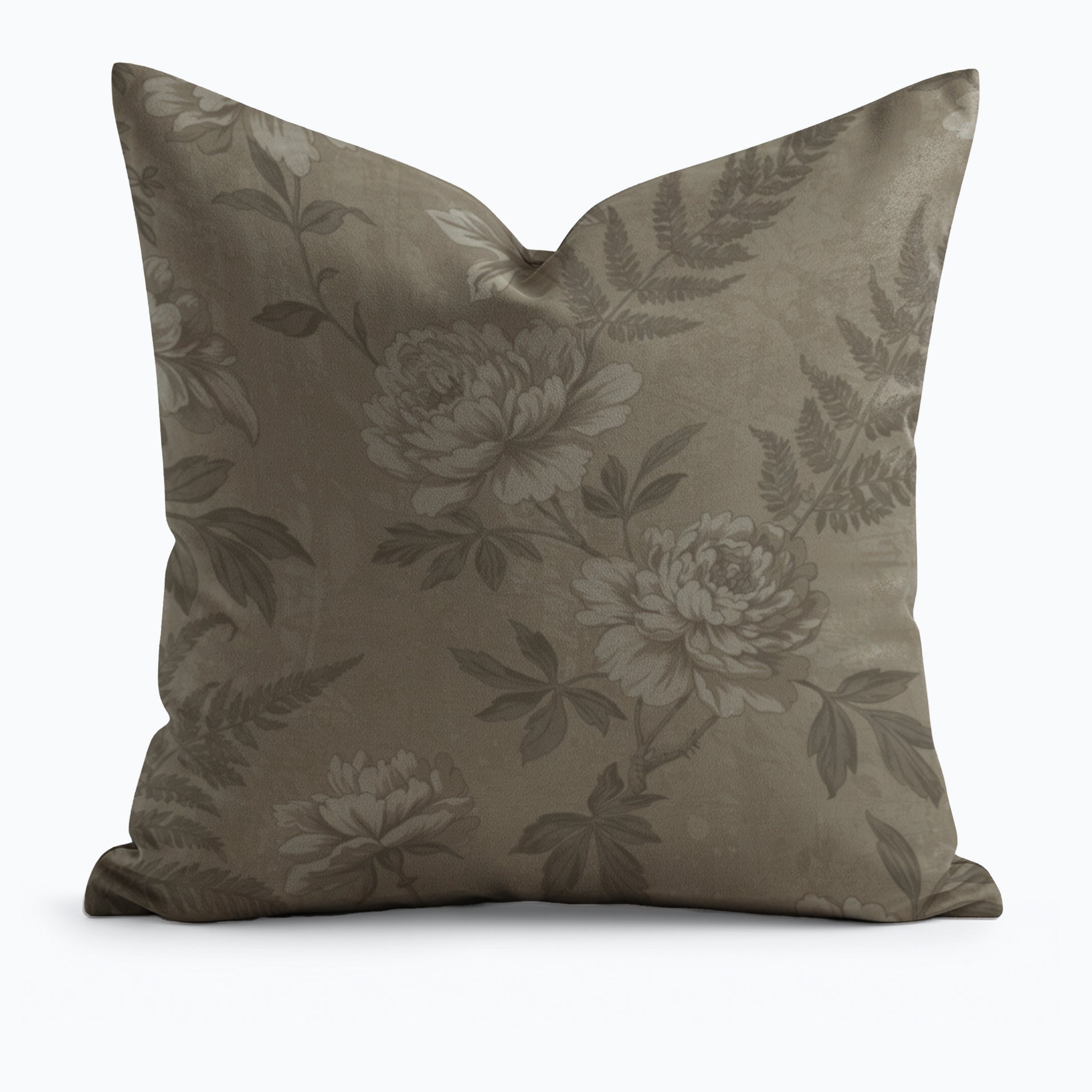 Beige Floral Throw Pillow