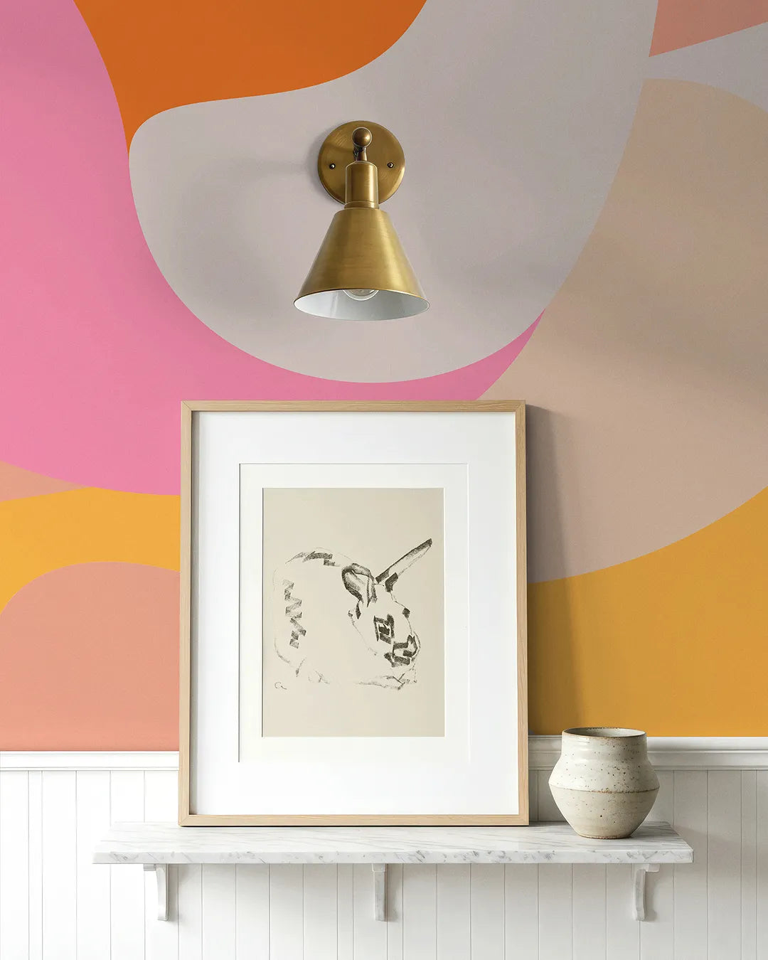 Retro Sunset Abstract Wallpaper Mural