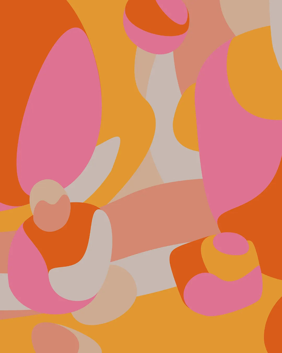 Retro Sunset Abstract Wallpaper Mural