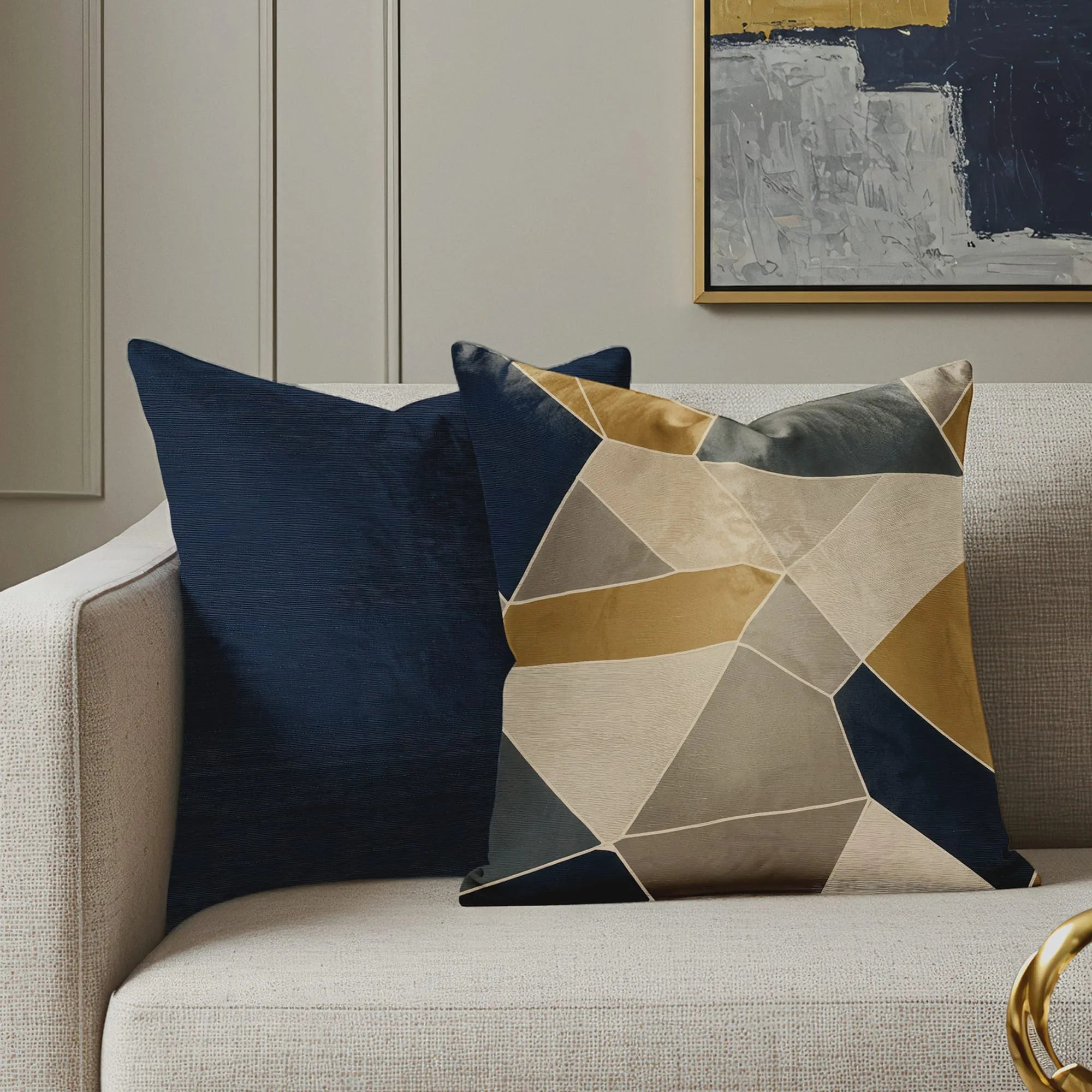 Coussin décoratif en mosaïque sculptée