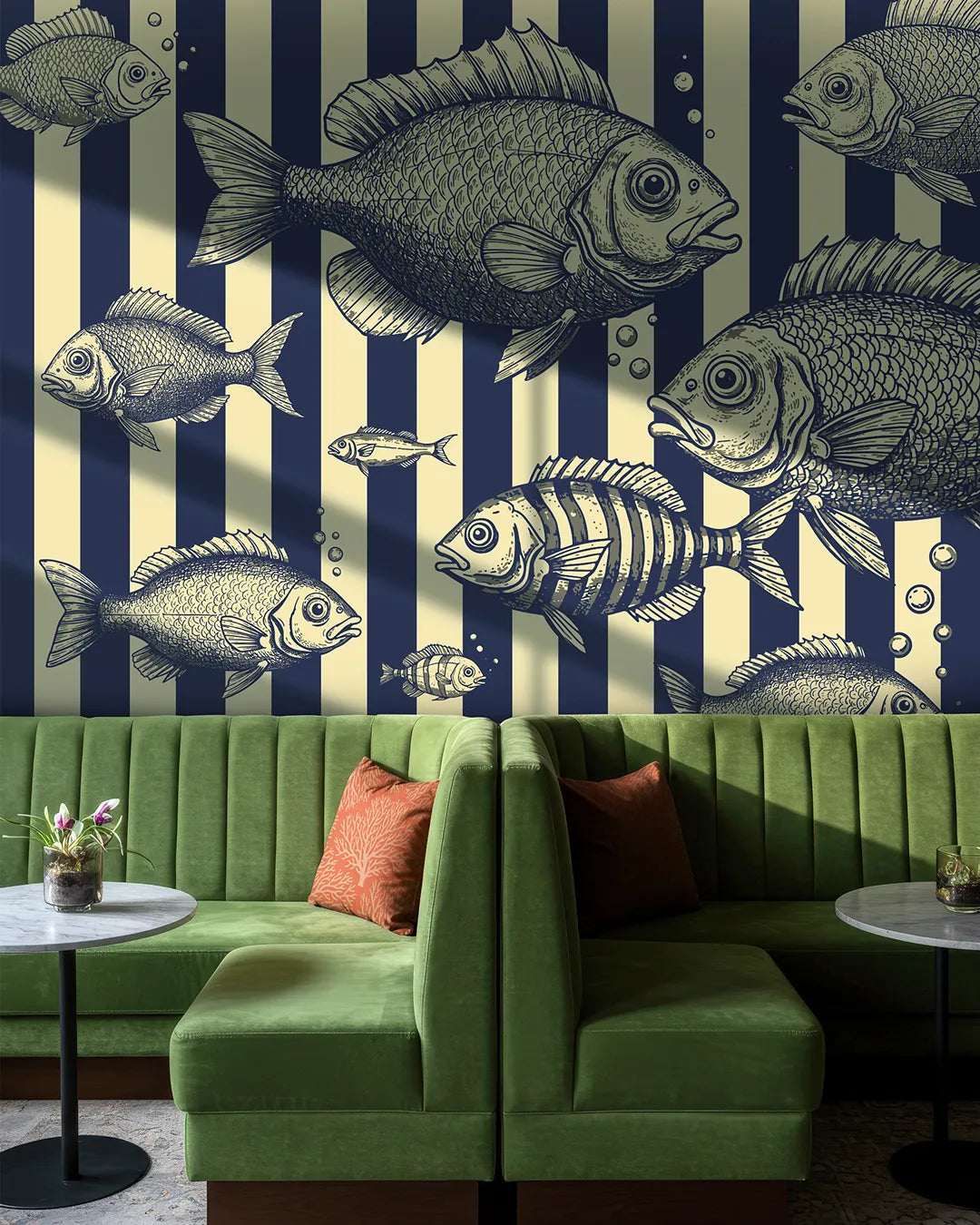 Striped Fish Wallpaper Mural