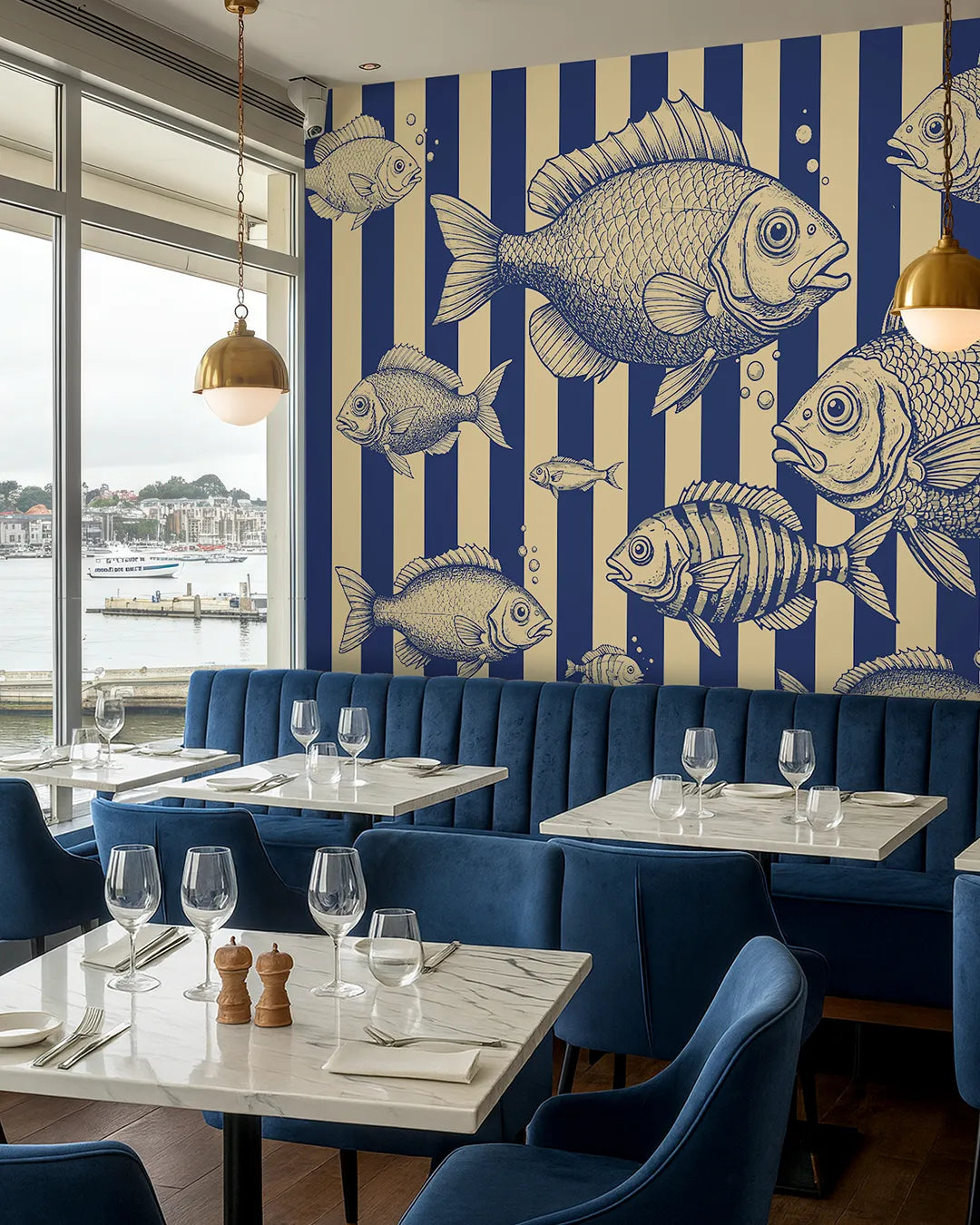 Striped Fish Wallpaper Mural