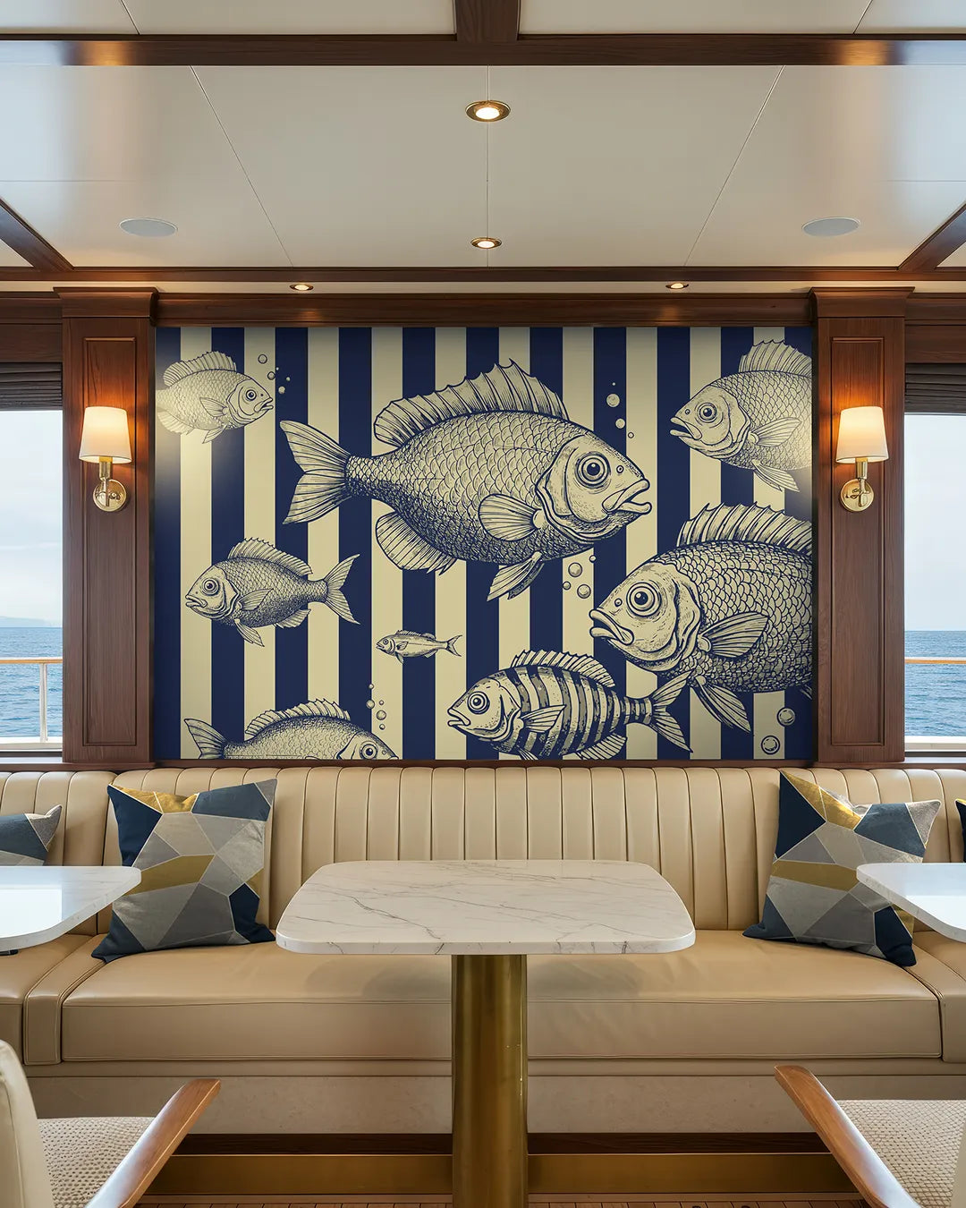Striped Fish Wallpaper Mural