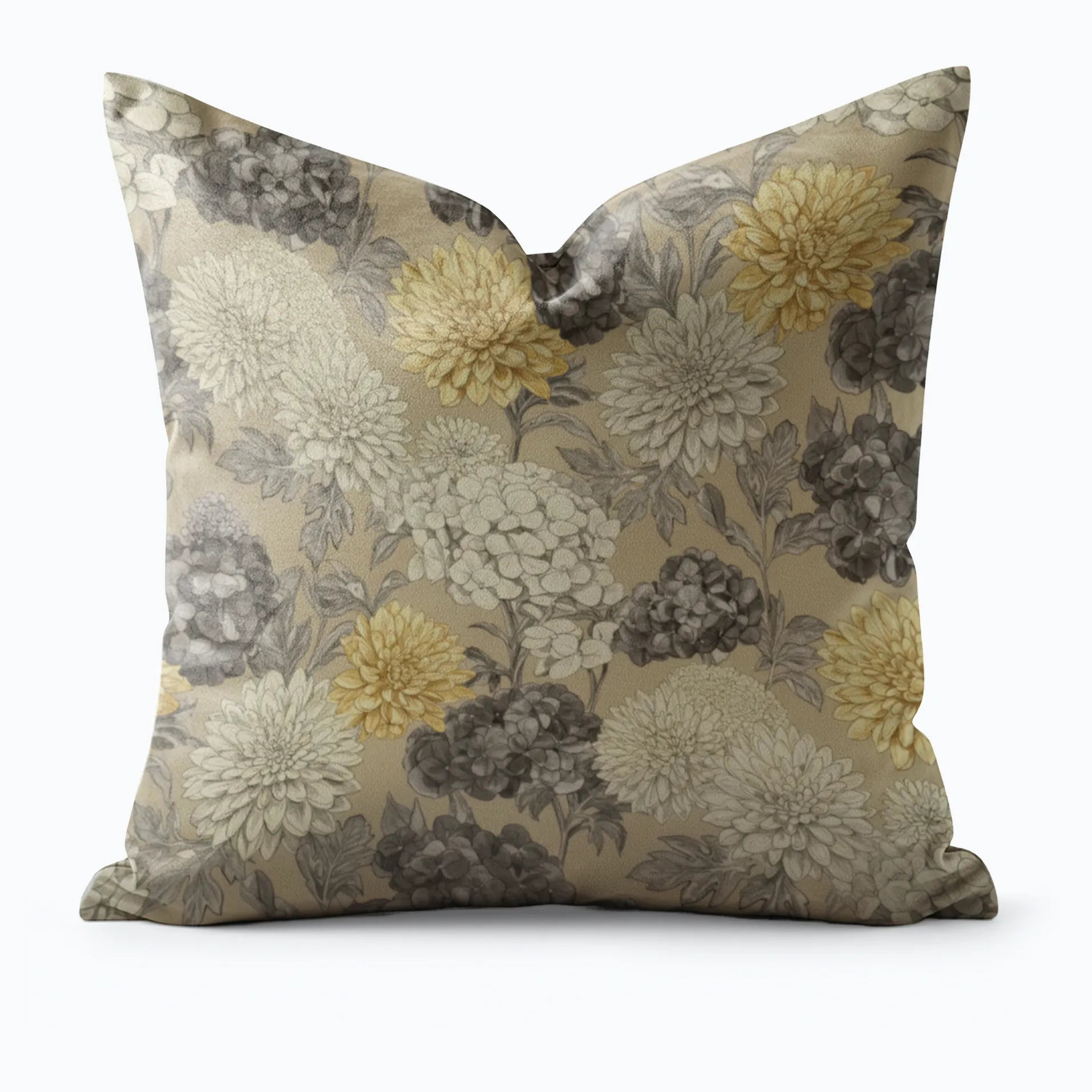 Vintage-Inspired Floral Throw Pillow