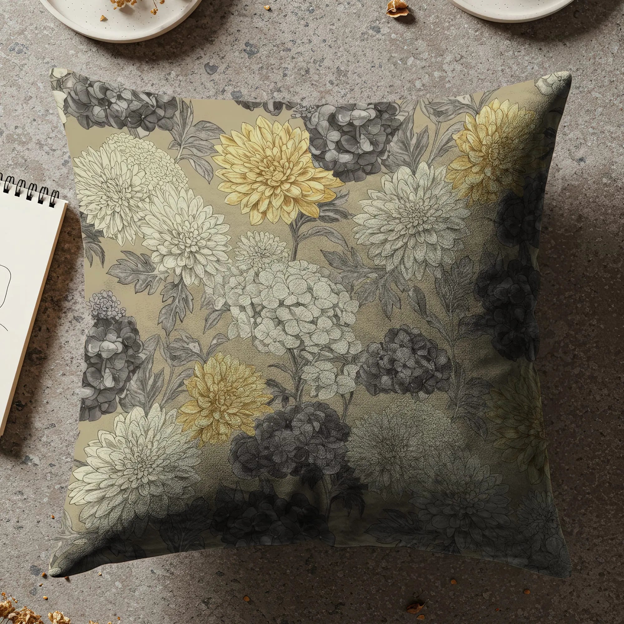 Vintage-Inspired Floral Throw Pillow