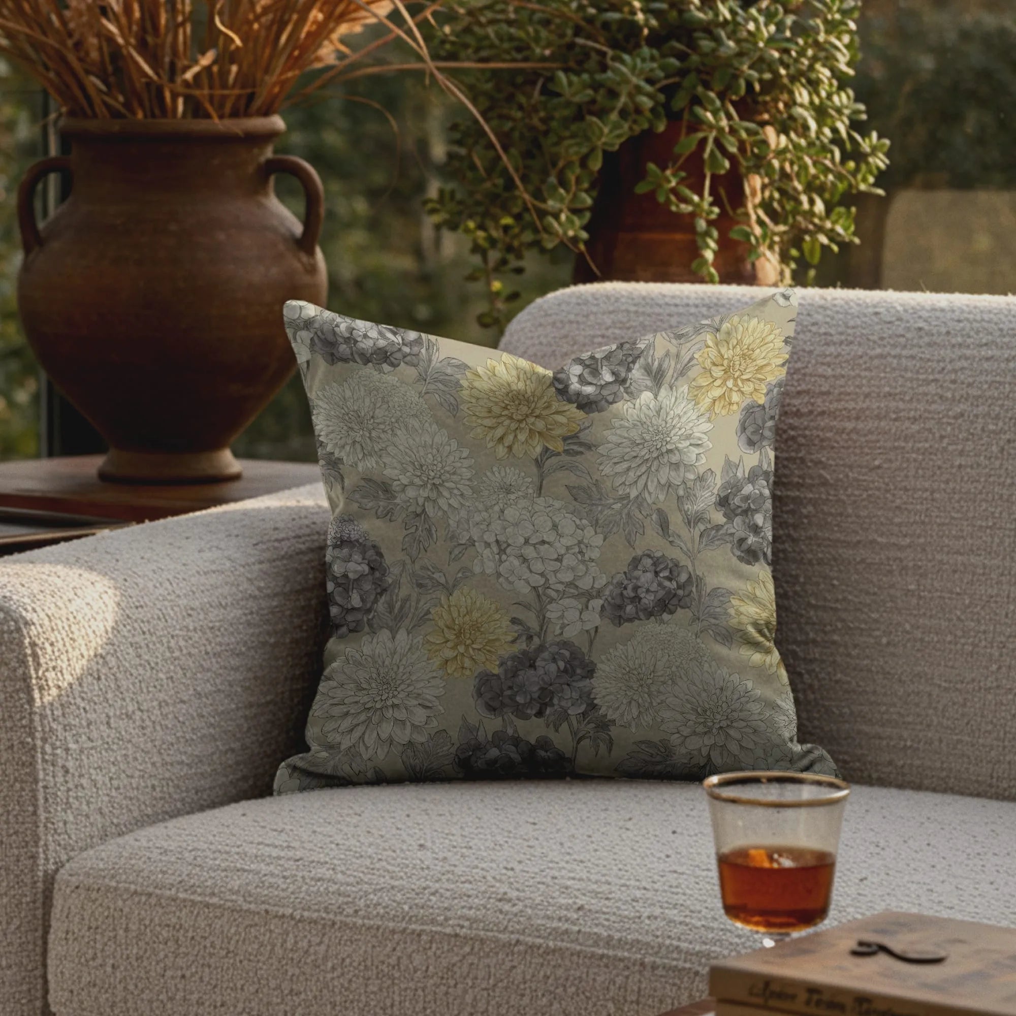 Vintage-Inspired Floral Throw Pillow