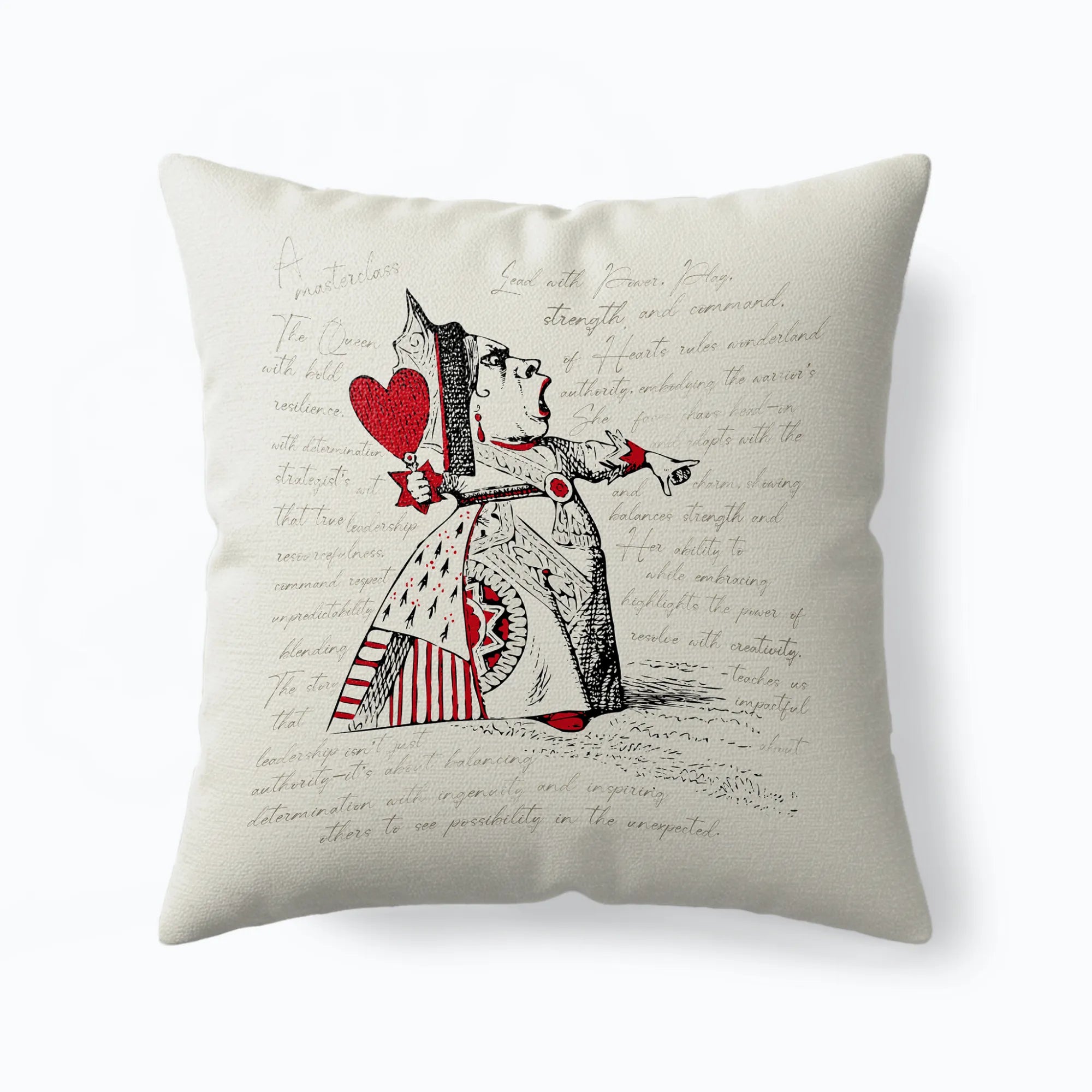 Queen of Hearts Wonderland Throw Pillow