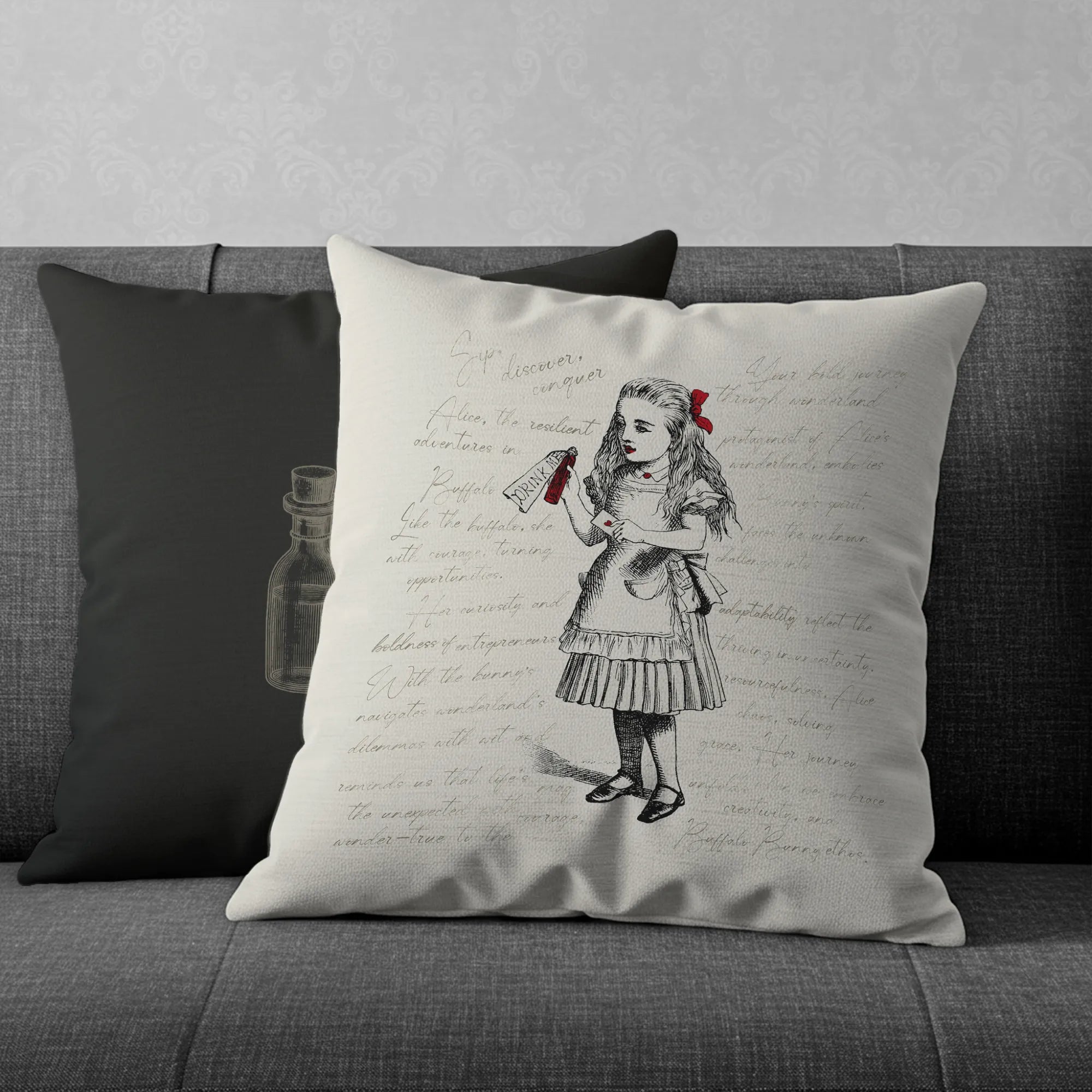 Alice Wonderland Throw Pillow