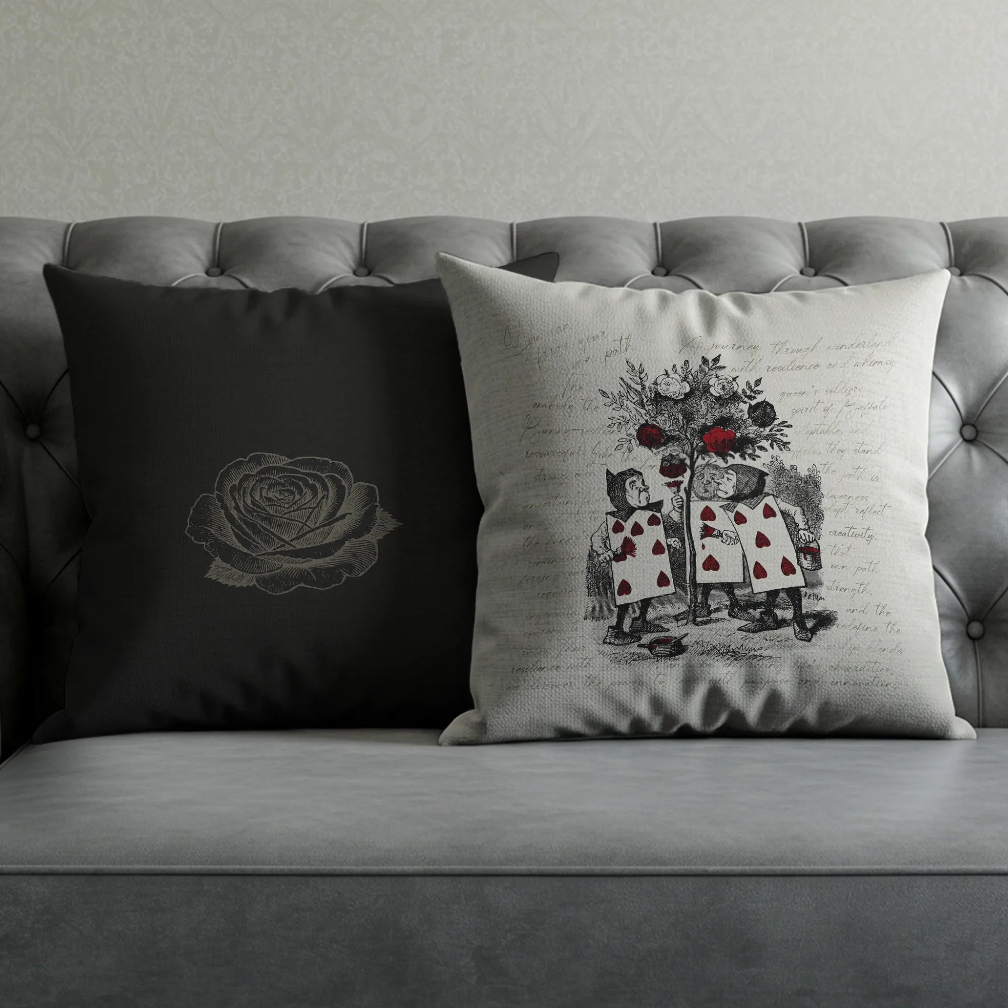 Card Soldiers Wonderland Throw Pillow