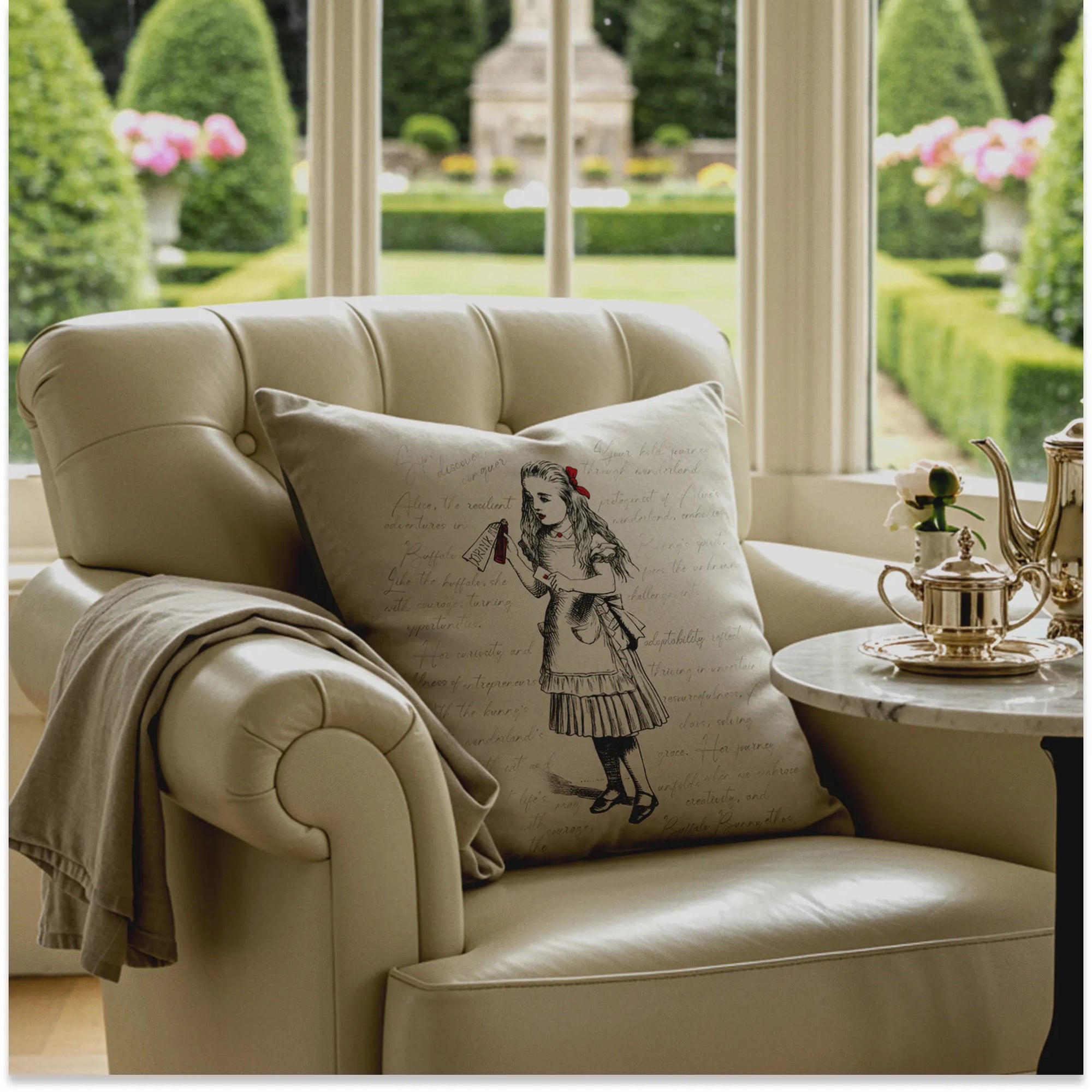 Alice Wonderland Throw Pillow