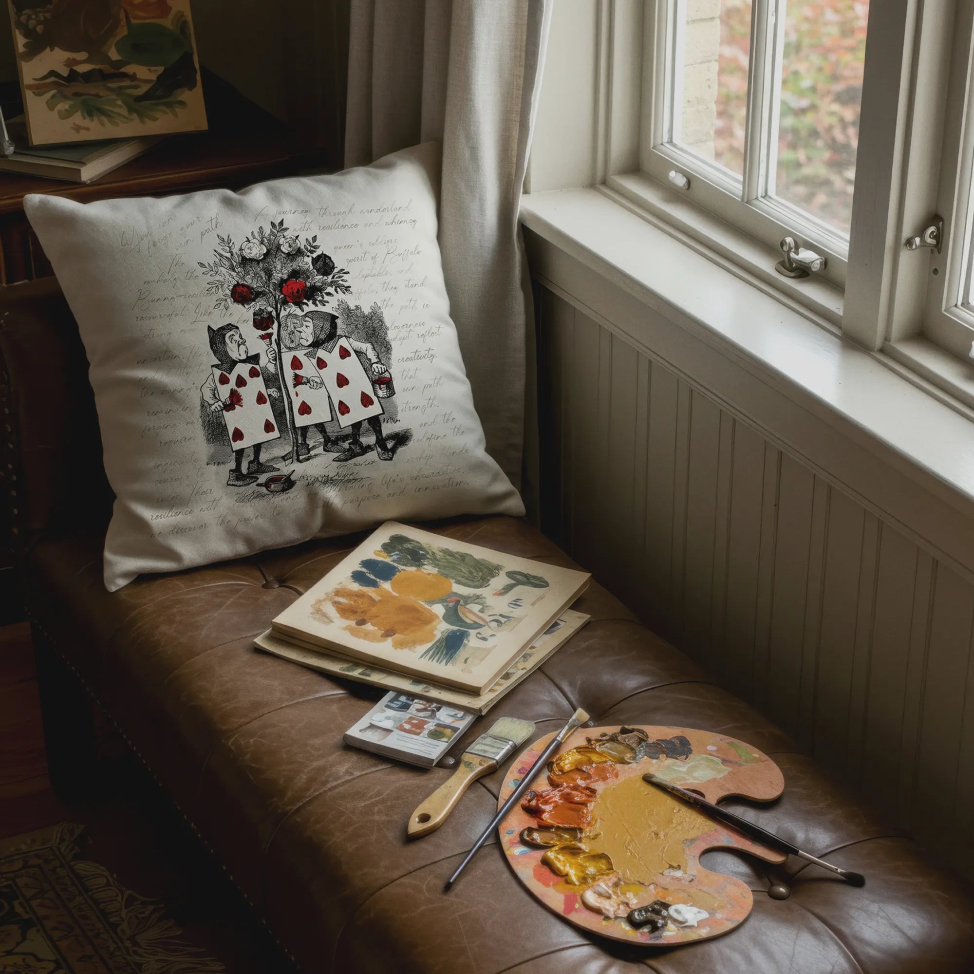 Card Soldiers Wonderland Throw Pillow