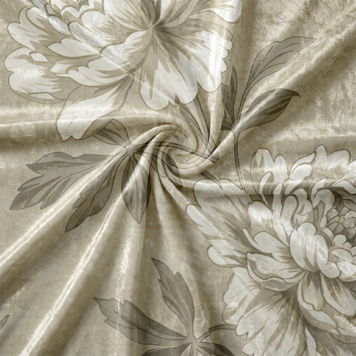 Beige Floral Throw Pillow fabric