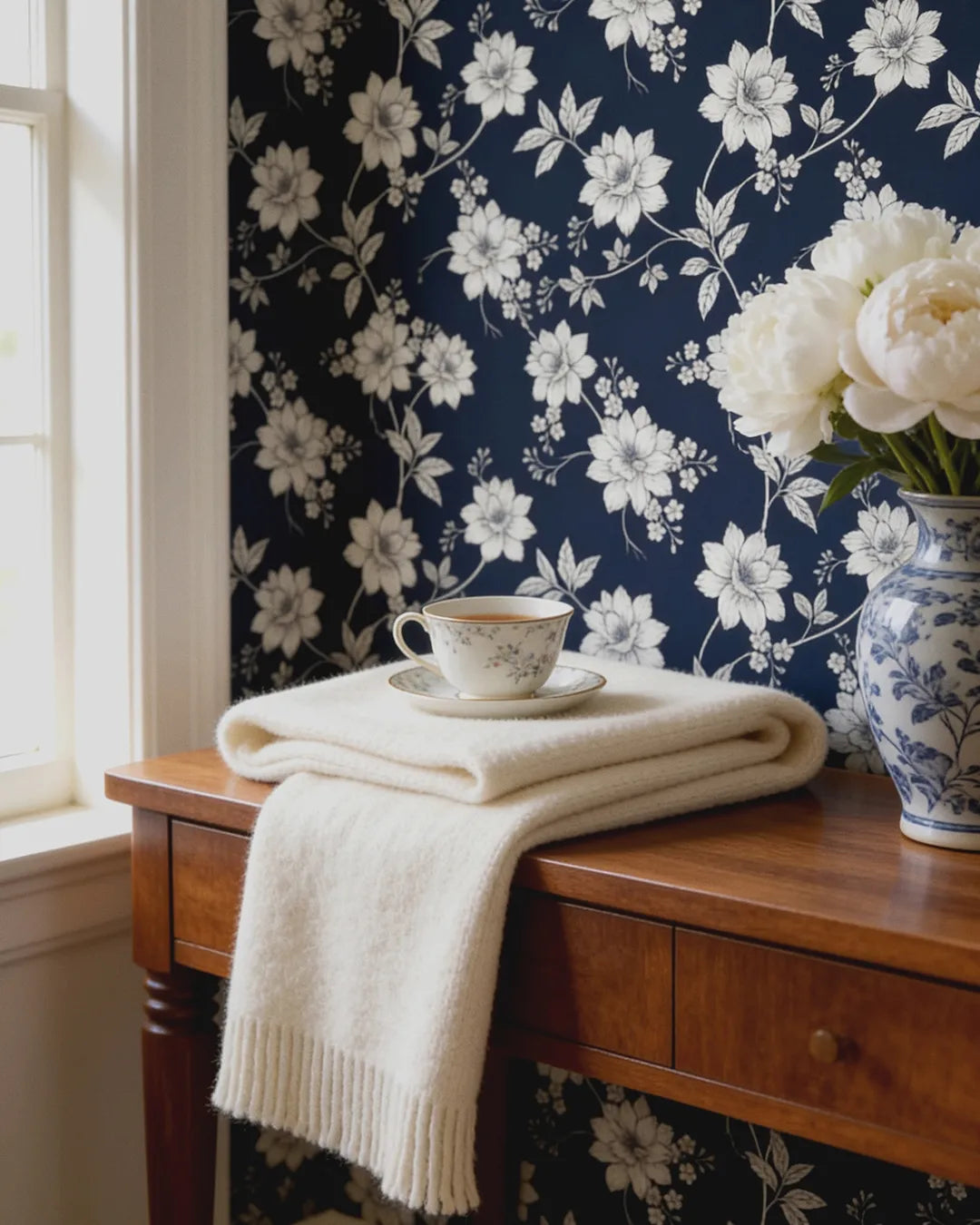 Blue Porcelain Garden Wallpaper