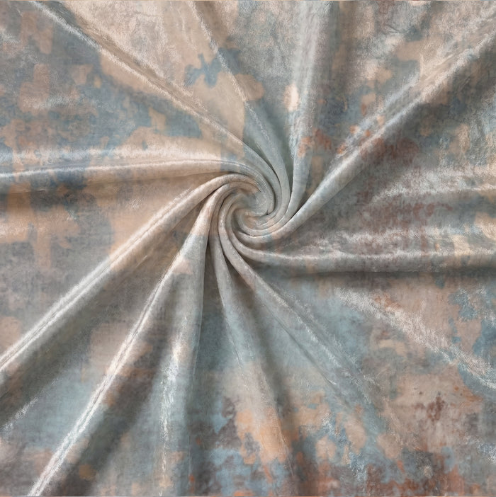 Blue & Beige Weathered Cloudscape Throw Pillow fabric
