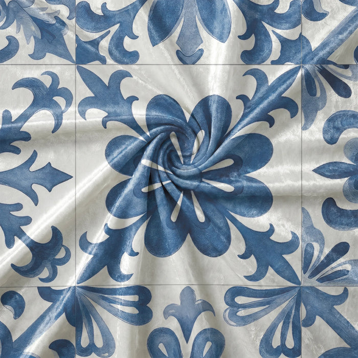 Classic Blue Mediterranean Tile fabric