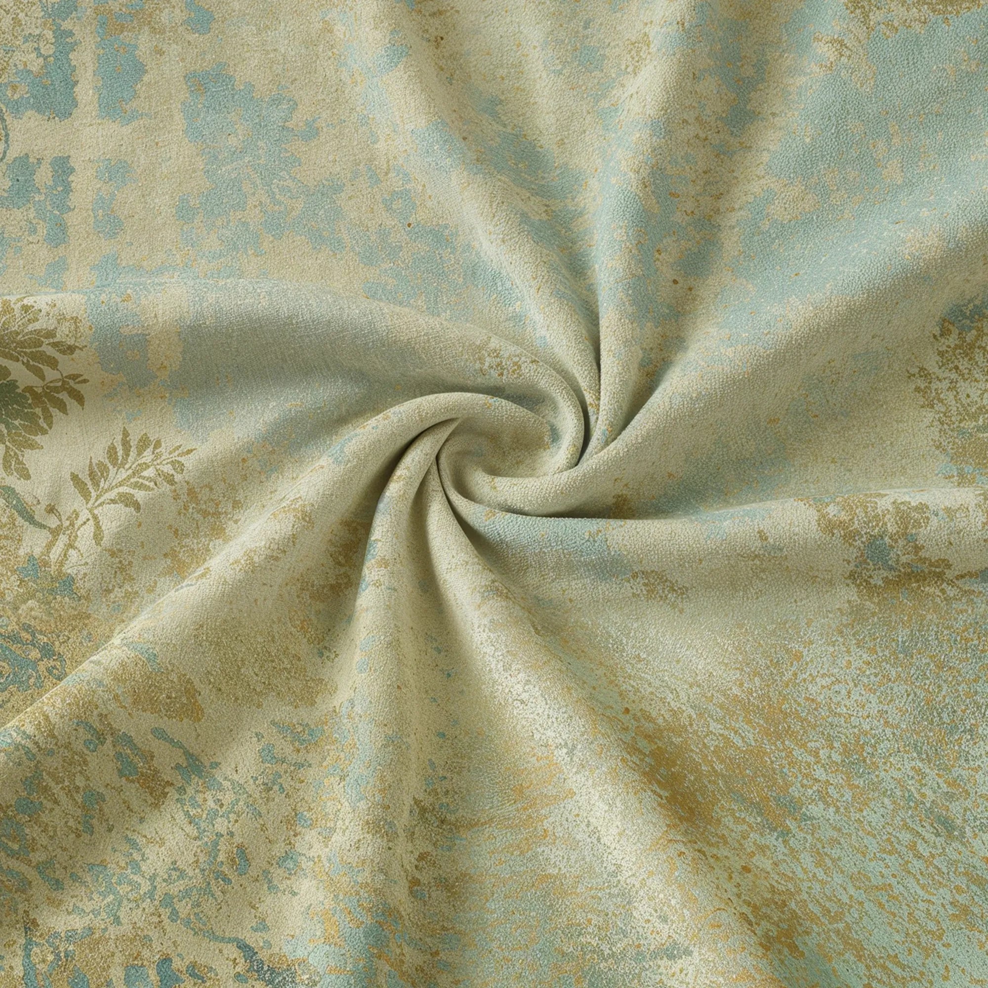 Close-up of patterned fabric with swirling design by Buffalo Bunny.