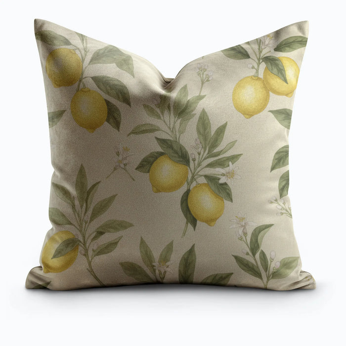 Mediterranean Lemon Grove Throw Pillow