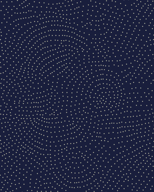 Navy blue fabric with small white dot pattern