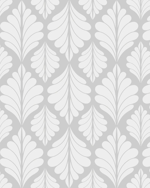 White leaf pattern on a gray background by Buffalo Bunny.