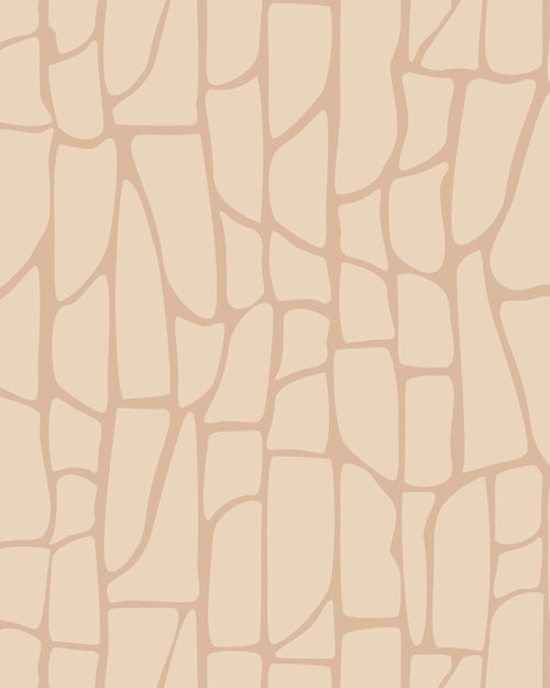 Beige patterned wallpaper with abstract design by Buffalo Bunny.