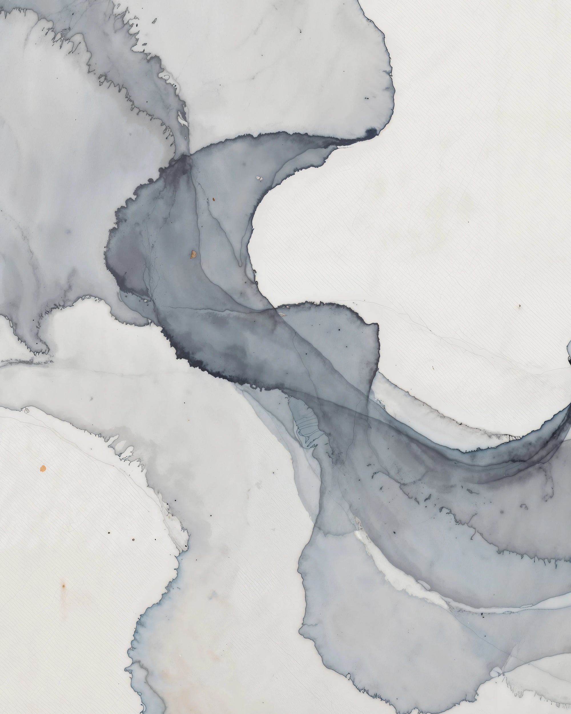 Abstract art with wavy blue and gray patterns on a light background by Buffalo Bunny.