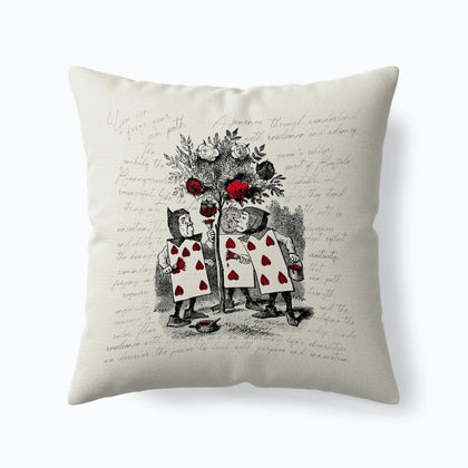 Decorative pillow with cardinals and floral design on a textured background by Buffalo Bunny.