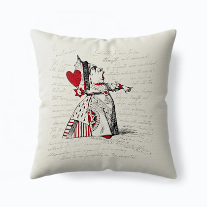 Decorative pillow with a playing card design on a white background by Buffalo Bunny.