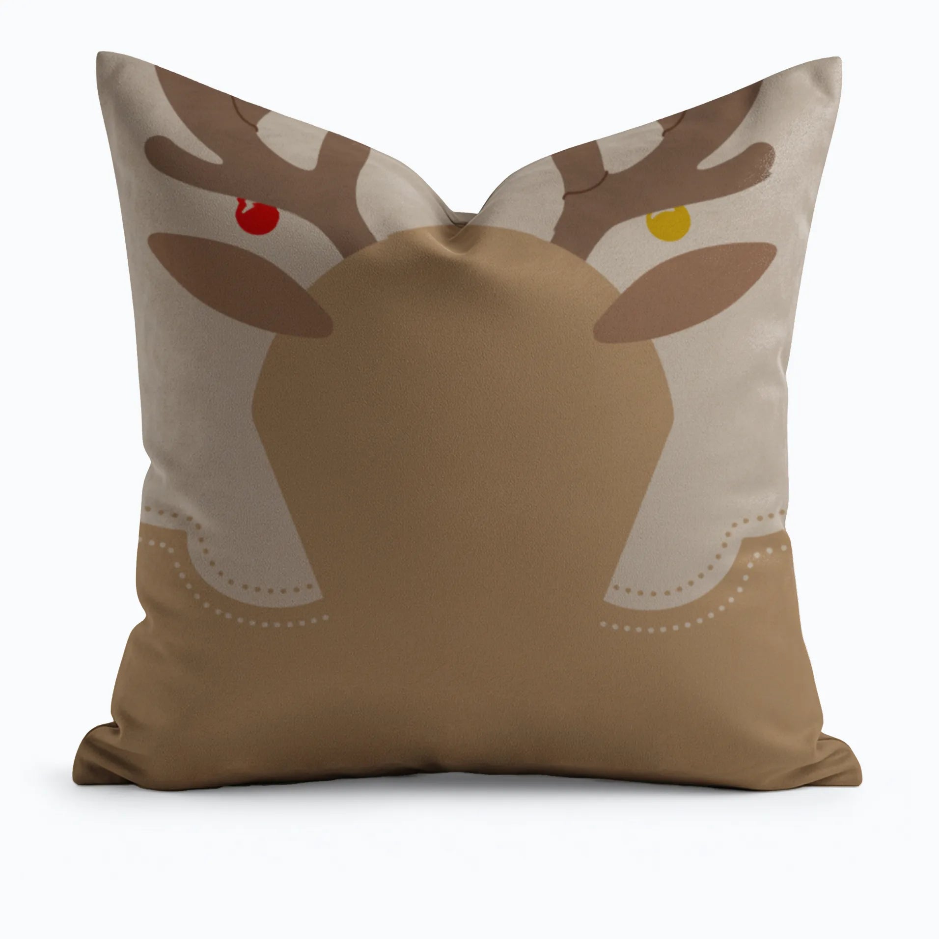 Decorative pillow with reindeer design by Buffalo Bunny.