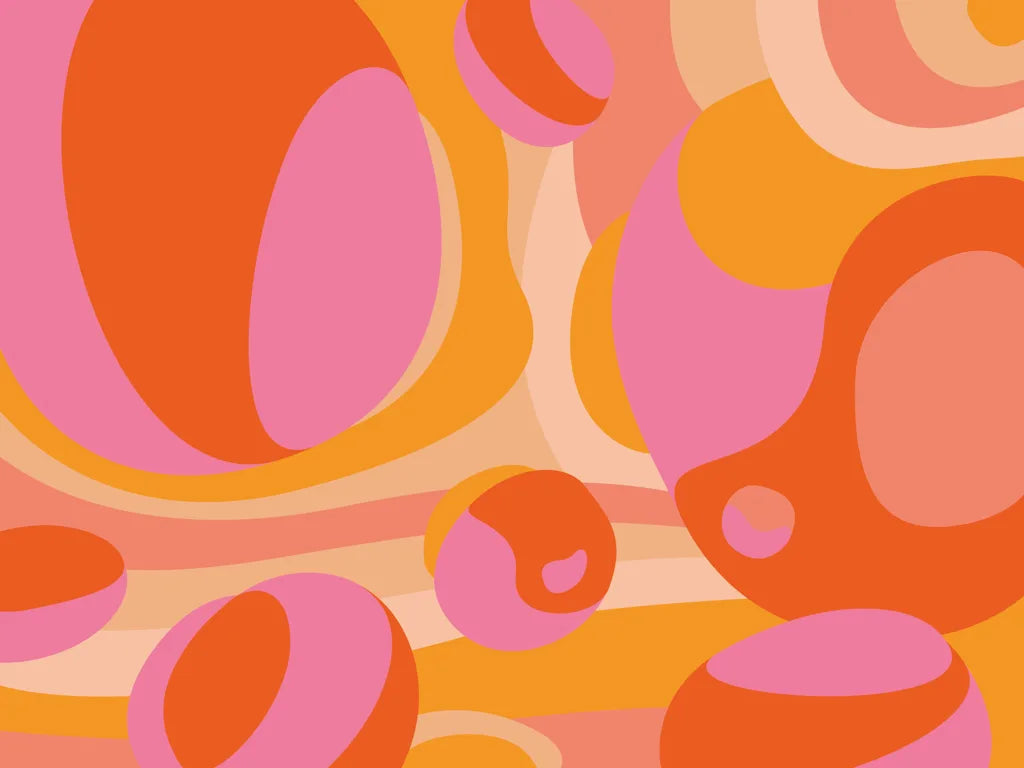 Retro Sunset Abstract Wallpaper Mural pattern