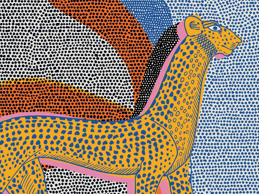 Maximalist Cheetah Pop Art Wallpaper Mural pattern